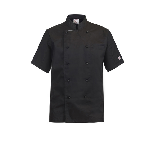 ChefsCraft Exec Lightweight Chef Jacket S/S Black(Size:XS)
