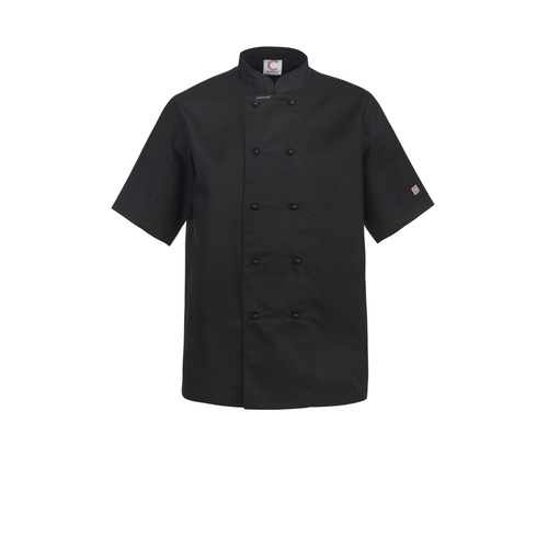 ChefsCraft Classic Chef Jacket S/S Black(Size:XS)