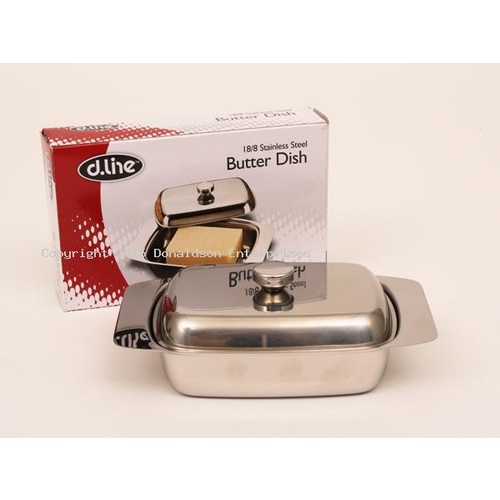 Stainless Steel Butter Dish - Steel Cover