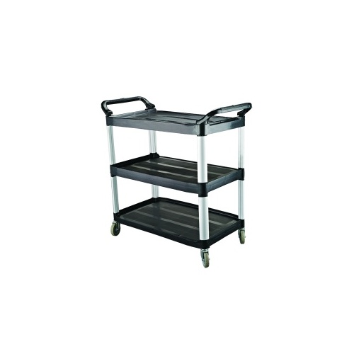 Utility Trolley 3 Shelf  Black  1020 x 500 x 960mm