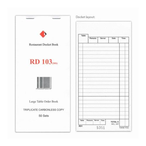 Docket Book - Large Triplicate Carbonless RD103