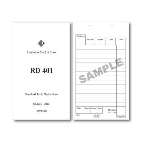 Docket Book - Single Page Short RD401