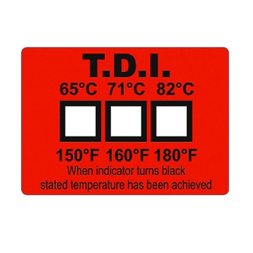 Dishwasher Temperature Label (Pack of 25)