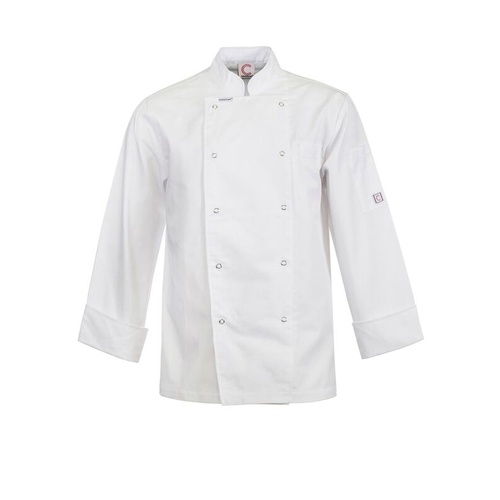 ChefsCraft Pressed Stud L/S Jacket XL White
