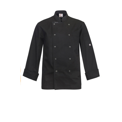 ChefsCraft Pressed Stud L/S Jacket M Black