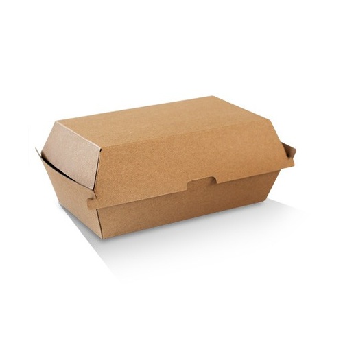 Snack Box - Regular / Brown Corrugated Kraft / Plain 176x91x85 mm