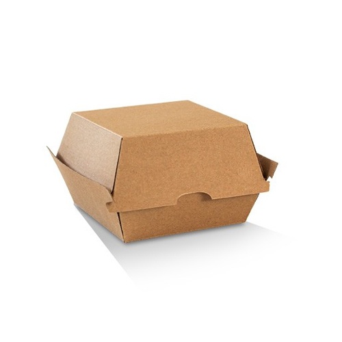 Burger Box / Brown Corrugated Kraft / Plain 102x105x80mm