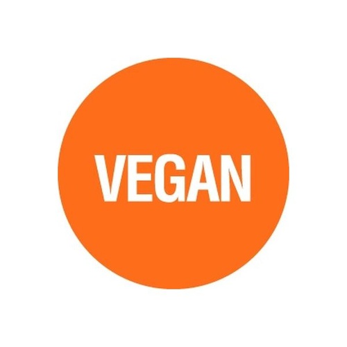 Removable Label 24mm Circle 'Vegan' - Orange