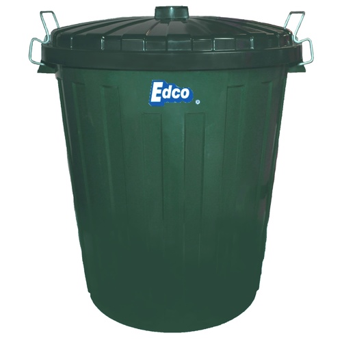 Edco Plastic Garbage Bin With Lid 55L Black 