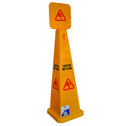 Edco Large Pyramid Caution Wet Floor Sign 