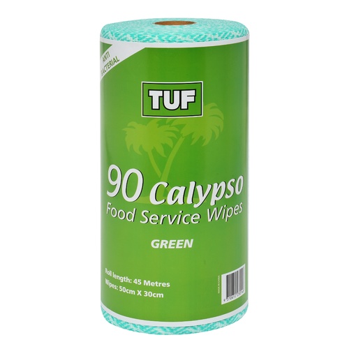 Tuf Calypso Food Service Wipes Roll 90 Sheets - Green 