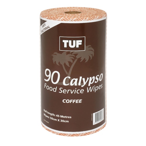 Tuf Calypso Food Service Wipes Roll 90 Sheets - Coffee 