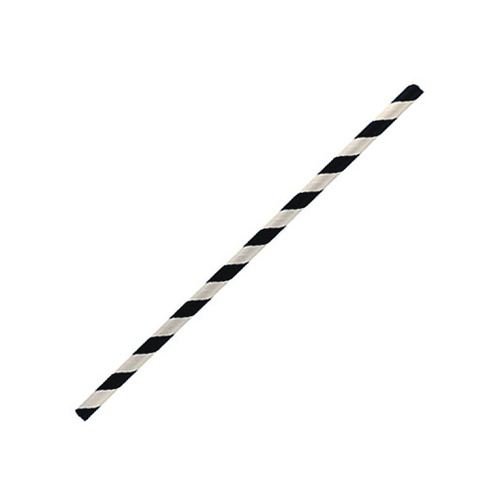 Cocktail Paper Straws - Black and White CTN 2500