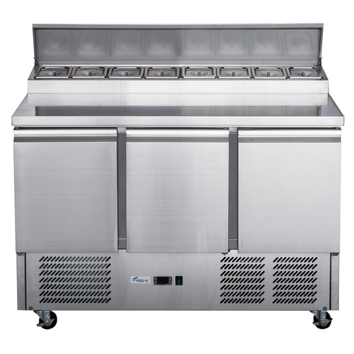 FED-X Three Door Salad Prep Fridge - XGNS1300D