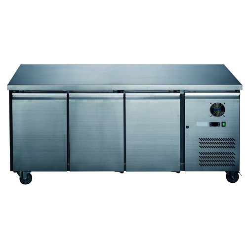 FED-X Stainless Steel Three Door Bench Freezer - XUB7F18S3V