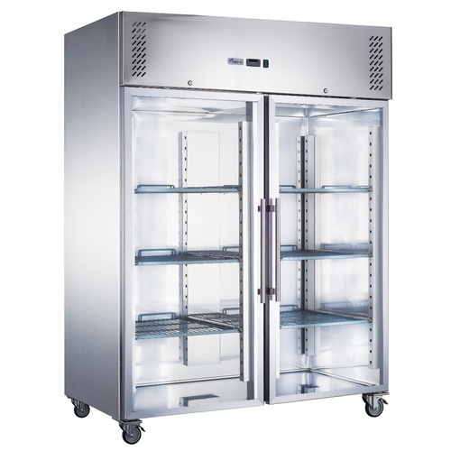 FED-X S/S Two Full Glass Door Upright Fridge - XURC1410G2V